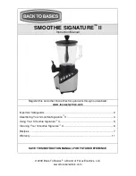 Предварительный просмотр 1 страницы Back to Basics Smoothie Signature II Instruction Manual