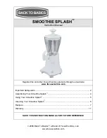 Back to Basics SMOOTHIE SPLASH Instruction Manual preview