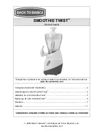 Предварительный просмотр 13 страницы Back to Basics SMOOTHIE TWIST SJR400T Instruction Manual