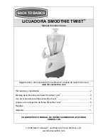 Preview for 25 page of Back to Basics SMOOTHIE TWIST SJR400T Instruction Manual