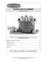 Back to Basics WATER BATH CANNER Instruction Manual предпросмотр