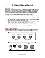 Preview for 1 page of BackLine Engineering RiffBoxII User Manual