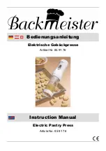 Предварительный просмотр 1 страницы Backmeister 85 91 76 Instruction Manual