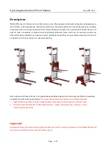 Preview for 3 page of BACKSAFE STURGO STD-181 Operating Instructions & Parts Manual