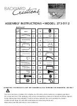 Preview for 1 page of Backyard Creations 273-5112 Assembly Instructions