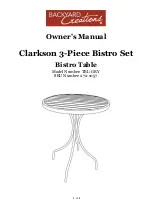 Backyard Creations Clarkson TBL-GRY Owner'S Manual предпросмотр