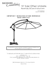 Предварительный просмотр 1 страницы Backyard Creations UMB-933060 Assembly & Care Instructions