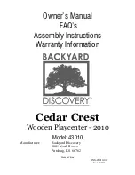 Preview for 1 page of Backyard Discovery Cedar Crest 43010 Owner'S Manual