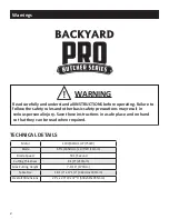 Предварительный просмотр 2 страницы Backyard Pro 554BSSW65AL Instruction Manual