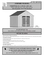 Предварительный просмотр 3 страницы Backyard Products SHEDMASTER HOMESTEAD Assembly Manual