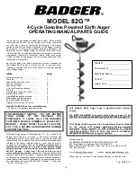 Preview for 1 page of Badger Basket 82G Operating Manual And Parts List
