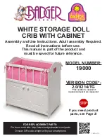 Preview for 1 page of Badger Basket badger toys WHITE STORAGE DOLL CRIB WITH... Assembly And Use Instructions