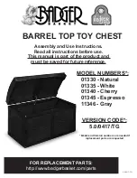 Badger Basket BARREL TOP TOY CHEST 01330 Assembly And Use Instructions предпросмотр