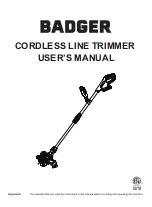 Badger Basket CORDLESS LINE TRIMMER User Manual preview