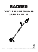 Preview for 1 page of Badger Basket CORDLESS LINE TRIMMER User Manual