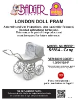 Badger Basket LONDON DOLL PRAM Assembly And Use Instructions preview