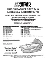 Preview for 1 page of Badger Basket MOSES BASKET Series Safety & Assembly Instructions