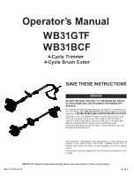 Preview for 1 page of Badger Basket WB31BCF Operator'S Manual