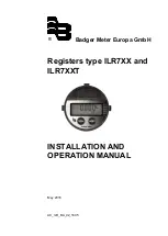 Badger Meter ILR701 Installation And Operation Manual предпросмотр