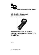 Badger Meter LM-OG-P2 Advanced Installation And Operation Manual preview