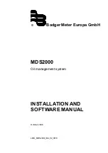 Preview for 1 page of Badger Meter MDS 2000 Installation And Software Manual