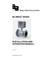 Badger Meter ModMAG M2000 User'S Installation And Operation Manual предпросмотр