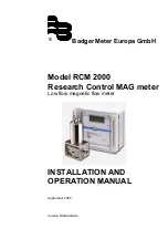 Предварительный просмотр 1 страницы Badger Meter RCM 2000 Installation And Operation Manual