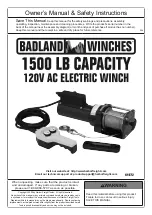 Preview for 1 page of Badland Winches 61672 Owner'S Manual & Safety Instructions