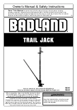 Preview for 1 page of Badland 58395 Owner'S Manual & Safety Instructions