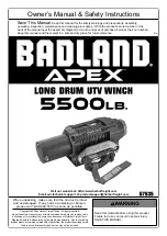 Preview for 1 page of Badland APEX 5500 User Manual