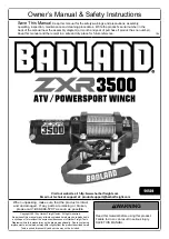 Badland ZXR 3500 User Manual preview