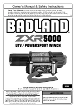 Предварительный просмотр 1 страницы Badland ZXR 5000 User Manual