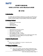 Bafo BF-4720 User Manual preview