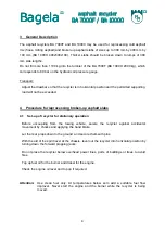 Preview for 6 page of Bagela BA 10000 Operating Instructions Manual