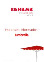 BAHAMA Jumbrella Important Information Manual preview