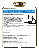 Preview for 12 page of Baileigh Industrial 1002704 Operator'S Manual