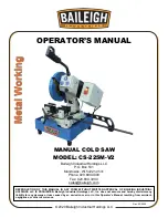 Preview for 1 page of Baileigh Industrial 1013715 Operator'S Manual