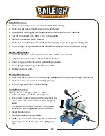 Preview for 35 page of Baileigh Industrial 1013715 Operator'S Manual