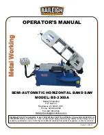 Baileigh Industrial BS-330SA Operator'S Manual preview