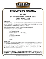 Preview for 1 page of Baileigh Industrial BV-6HV Operator'S Manual