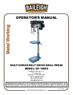 Baileigh Industrial DP-1000E Operator'S Manual предпросмотр