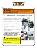 Preview for 18 page of Baileigh Industrial DP-1000E Operator'S Manual