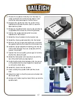 Preview for 19 page of Baileigh Industrial DP-1000E Operator'S Manual