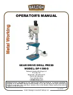 Предварительный просмотр 1 страницы Baileigh Industrial DP-1500G Operator'S Manual