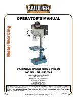 Baileigh Industrial DP-1500VS Operator'S Manual предпросмотр