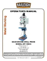 Baileigh Industrial DP-1850G Operator'S Manual предпросмотр