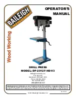 Baileigh Industrial DP-2012F-HD-V3 Operator'S Manual предпросмотр