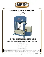 Baileigh Industrial HSP-110M-HD Operator'S Manual предпросмотр