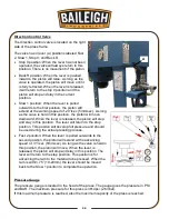 Preview for 27 page of Baileigh Industrial HSP-66M-HD Operator'S Manual