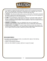 Preview for 14 page of Baileigh Industrial OS-1414 Operator'S Manual